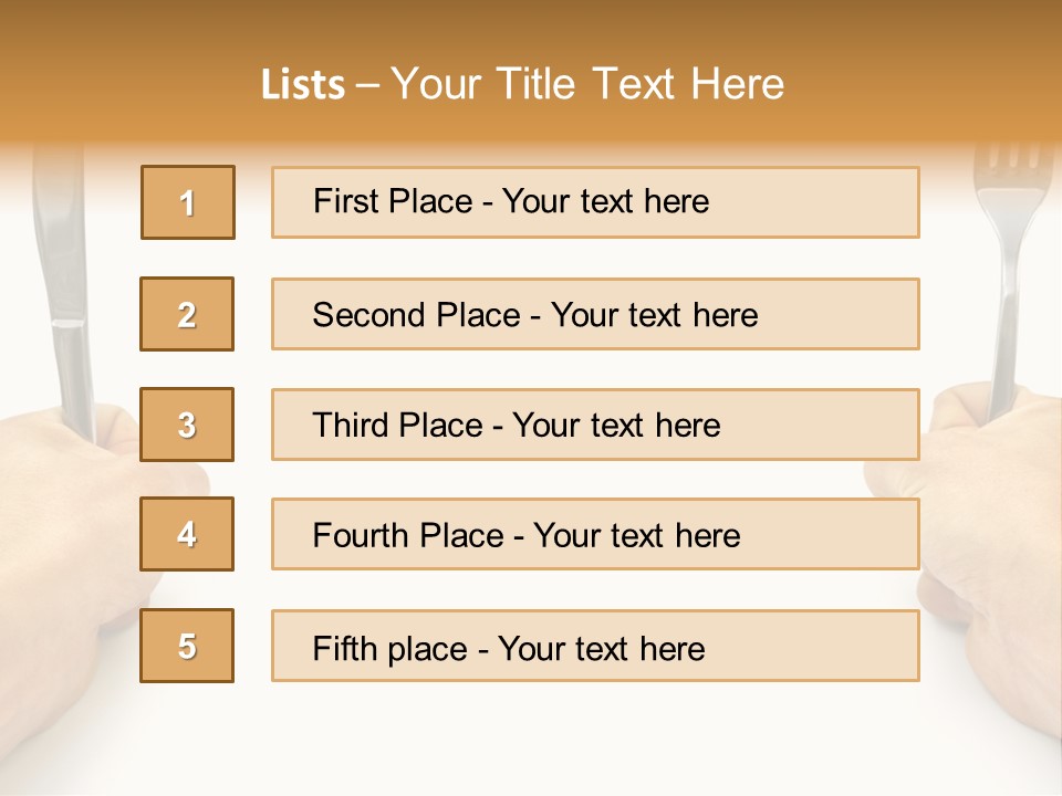 Table Food Hand PowerPoint Template