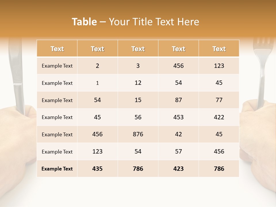 Table Food Hand PowerPoint Template