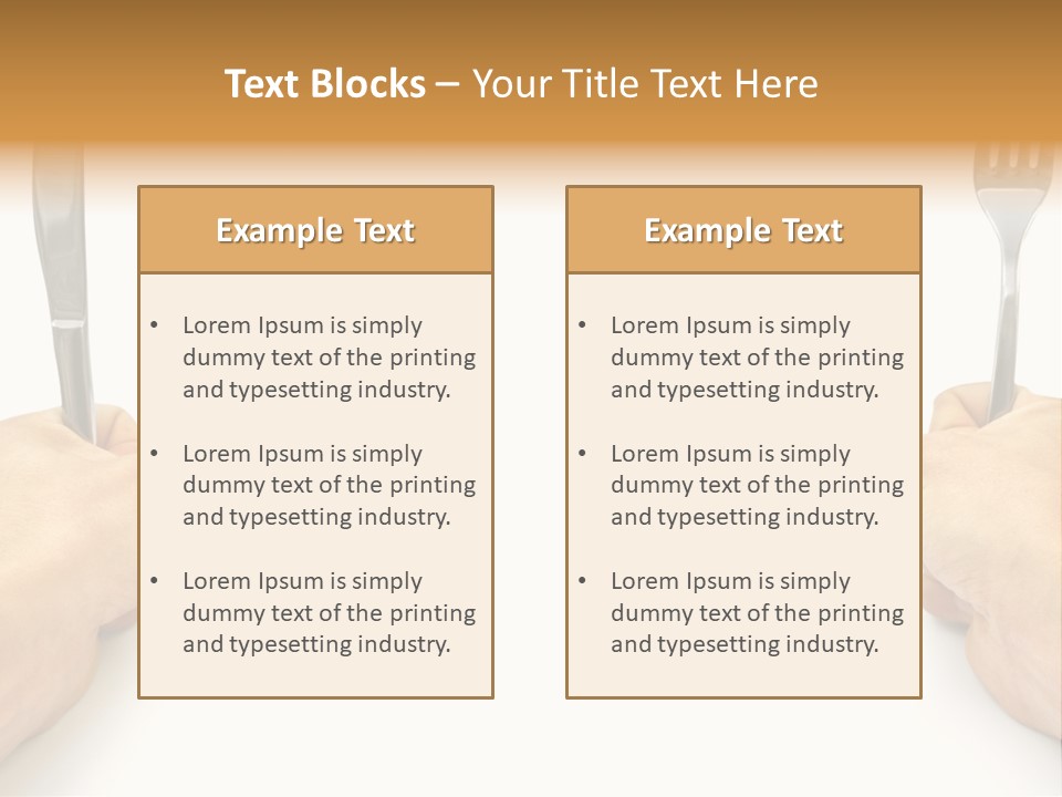 Table Food Hand PowerPoint Template