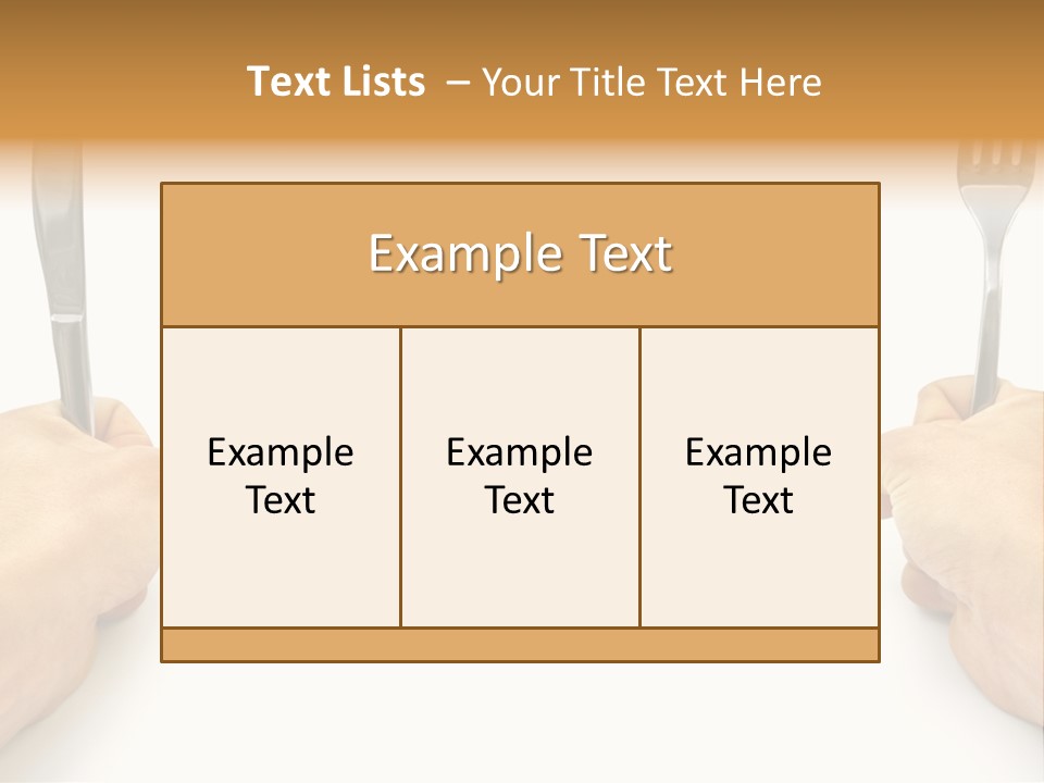 Table Food Hand PowerPoint Template