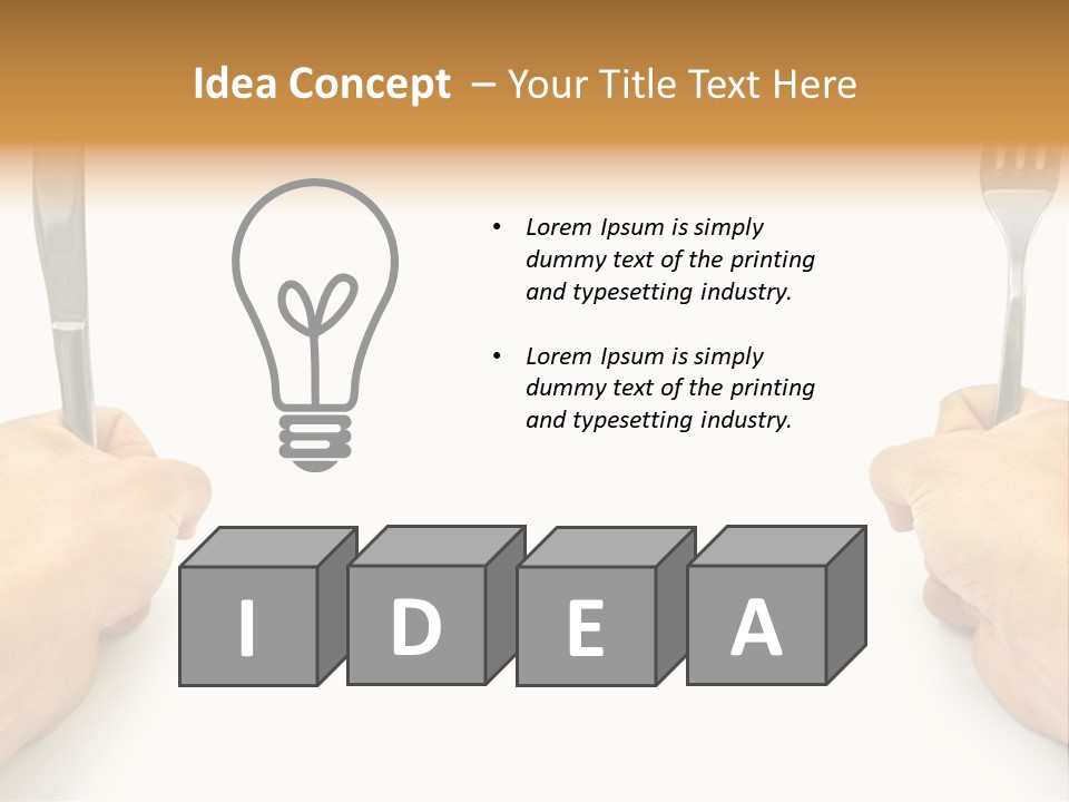 Table Food Hand PowerPoint Template