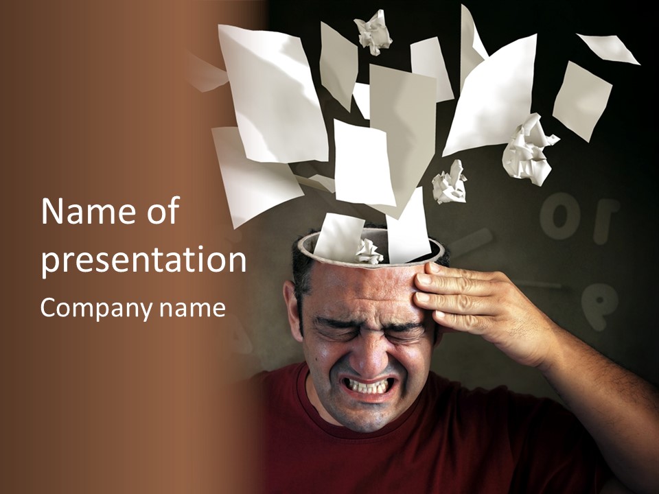 Down Drama Stressed PowerPoint Template