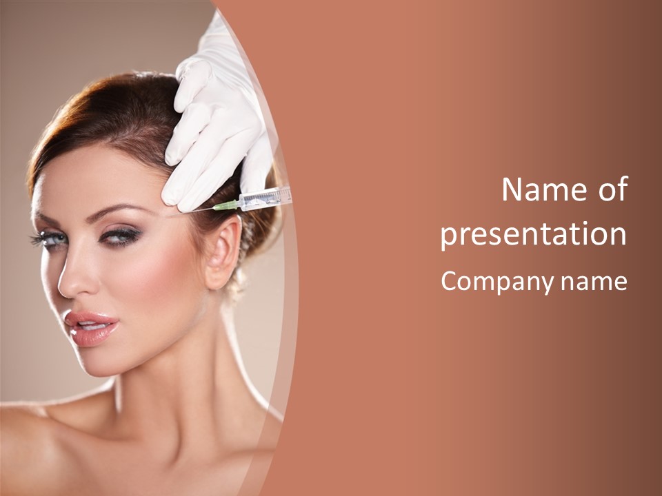 Skincare Caucasian Needle PowerPoint Template