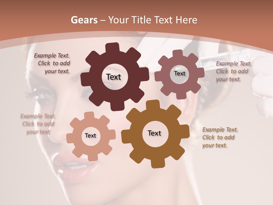 Skincare Caucasian Needle PowerPoint Template