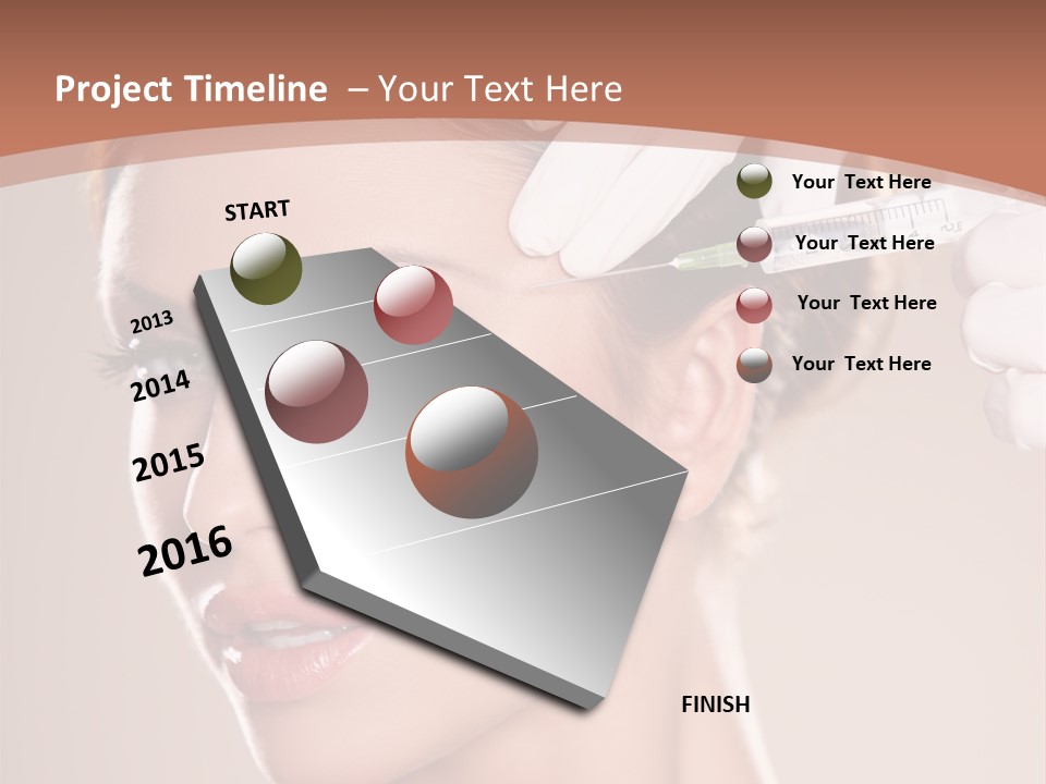 Skincare Caucasian Needle PowerPoint Template