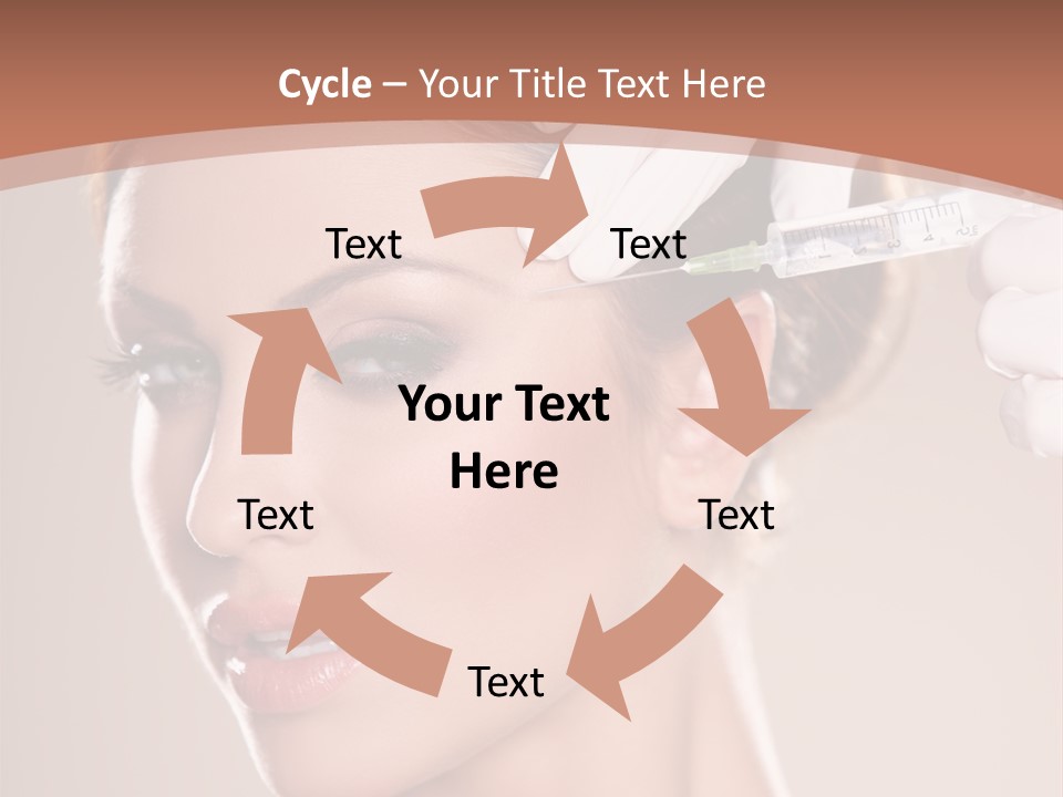 Skincare Caucasian Needle PowerPoint Template