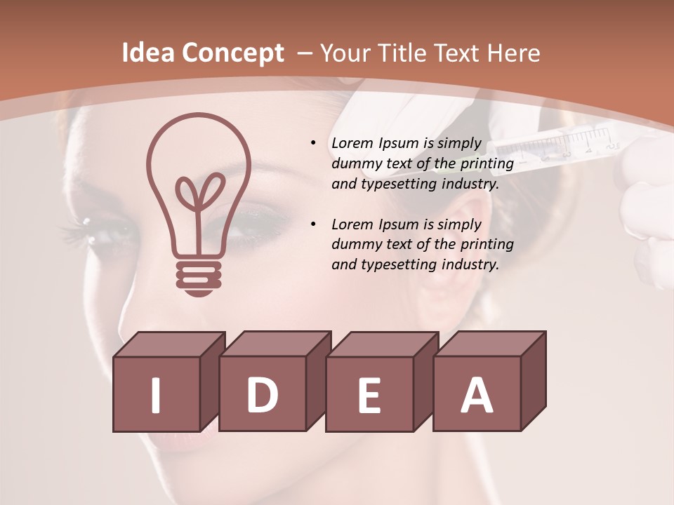 Skincare Caucasian Needle PowerPoint Template