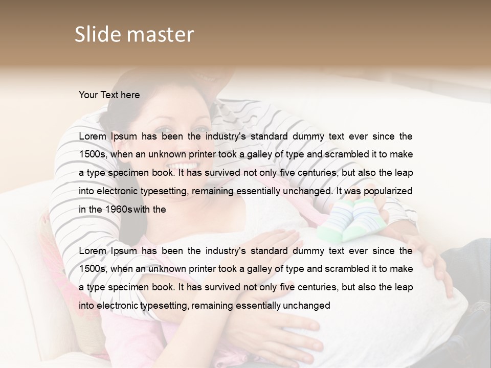 Sofa Pregnant Natural PowerPoint Template