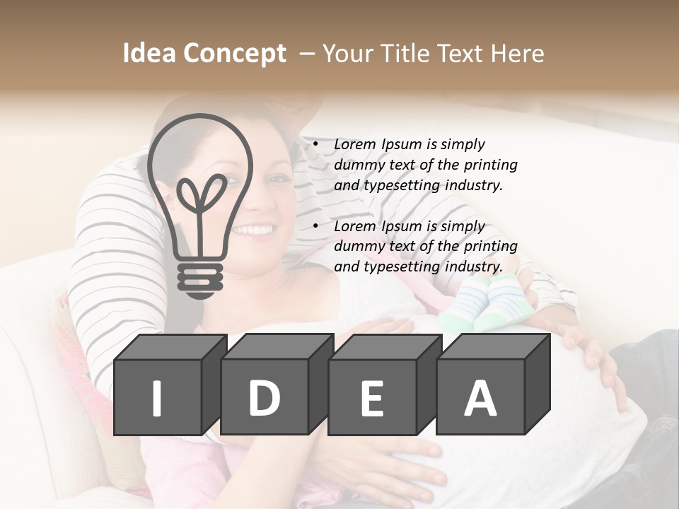 Sofa Pregnant Natural PowerPoint Template