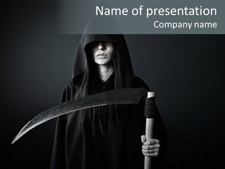 Reaper Black Halloween PowerPoint Template