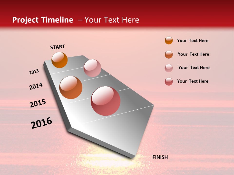 Reflection Shore Red PowerPoint Template