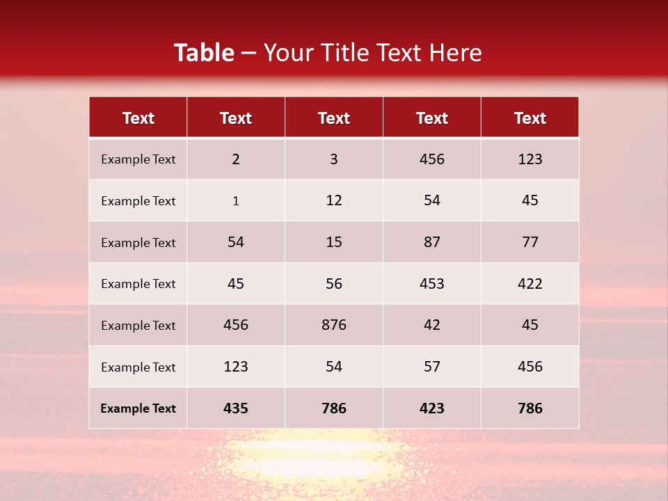 Reflection Shore Red PowerPoint Template