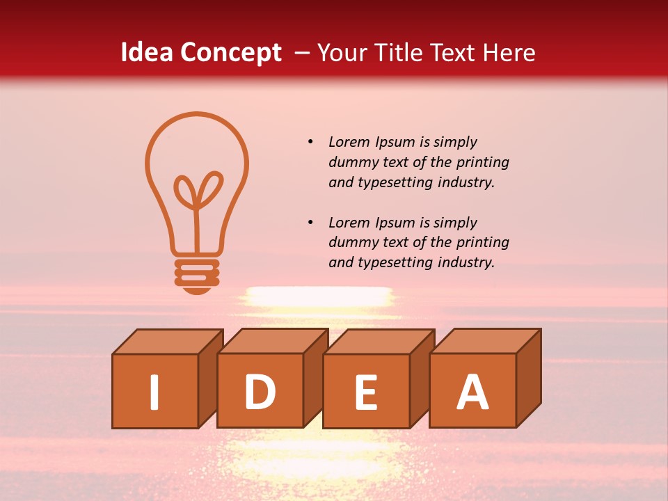 Reflection Shore Red PowerPoint Template
