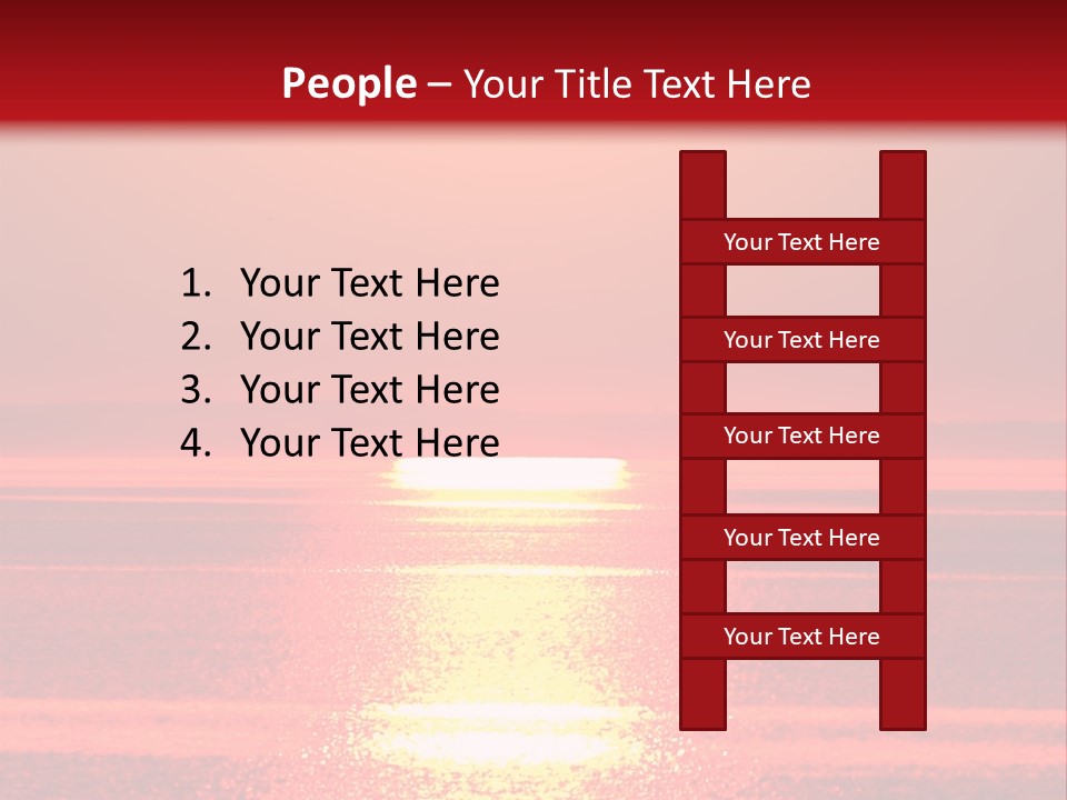 Reflection Shore Red PowerPoint Template