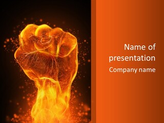 Strong Strength Fire PowerPoint Template