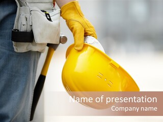 Human Yellow Contractor PowerPoint Template