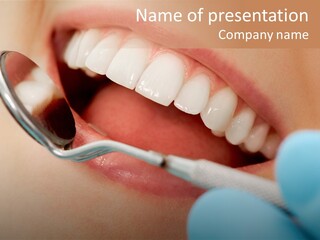 Dentist Saliva Examine PowerPoint Template