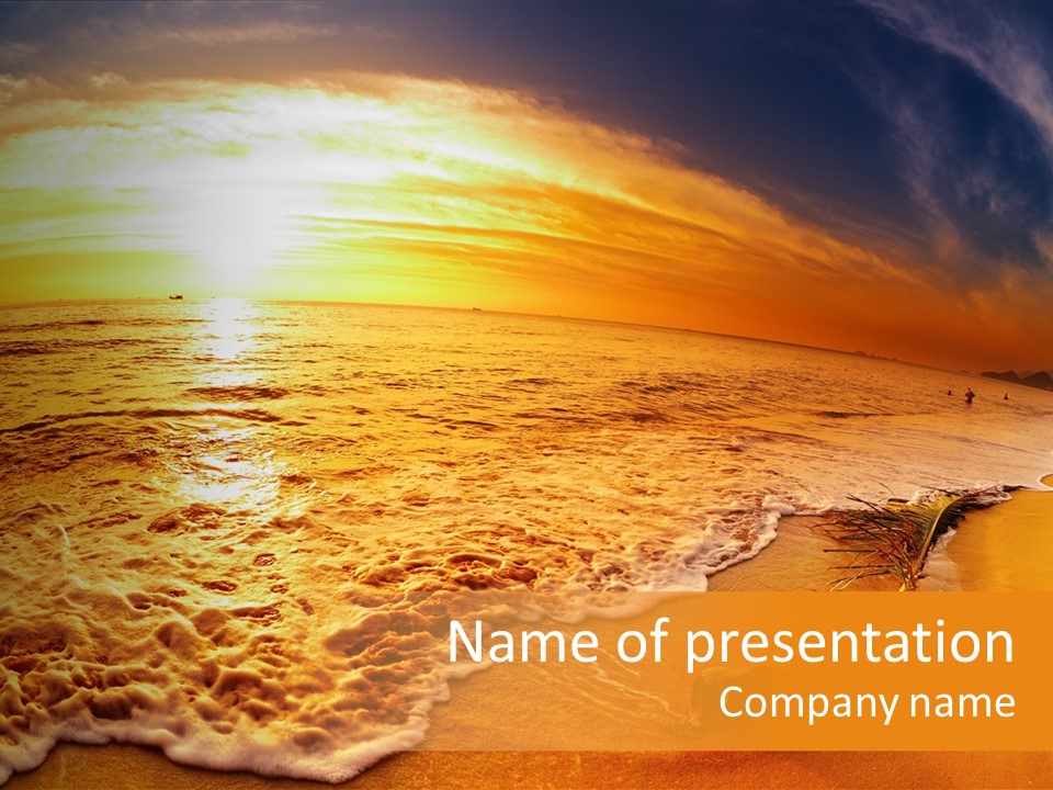 Fisheye Beach Sea PowerPoint Template