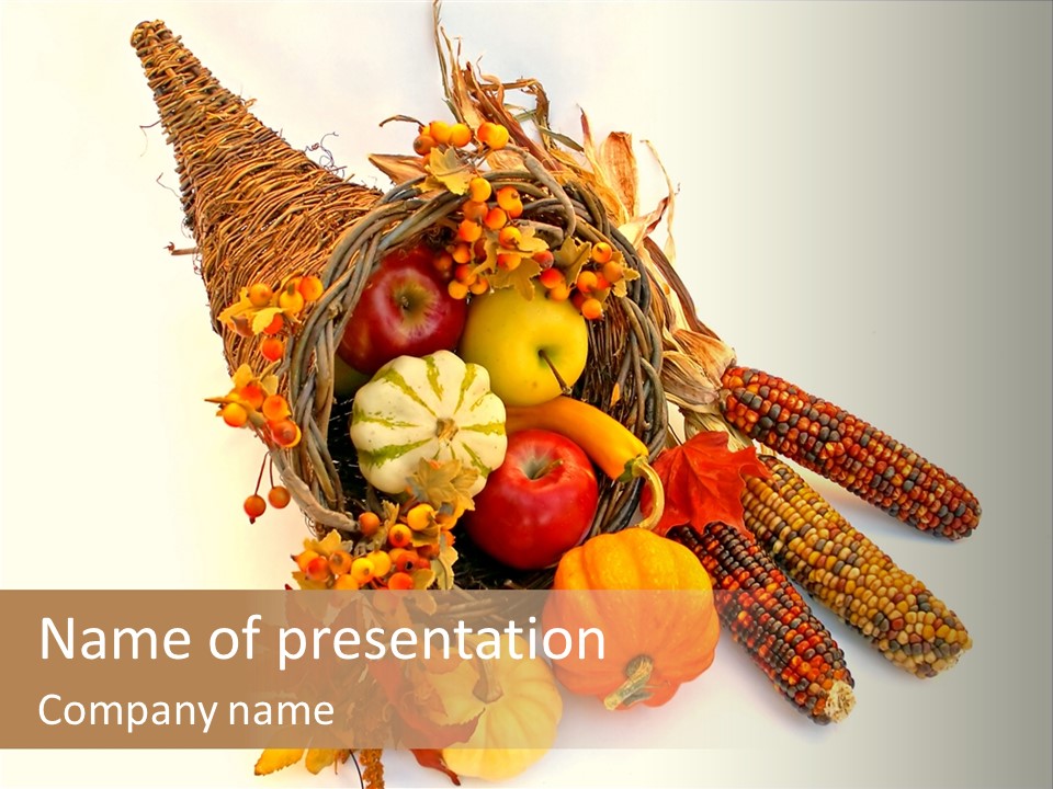 October Thanksgiving Cornucopia PowerPoint Template
