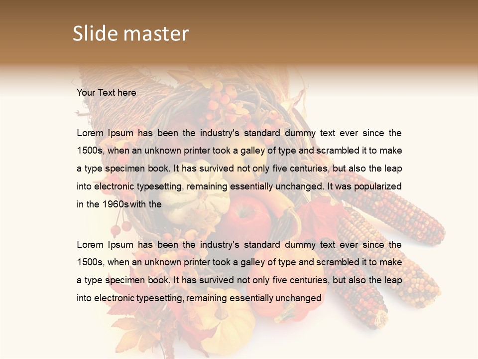 October Thanksgiving Cornucopia PowerPoint Template