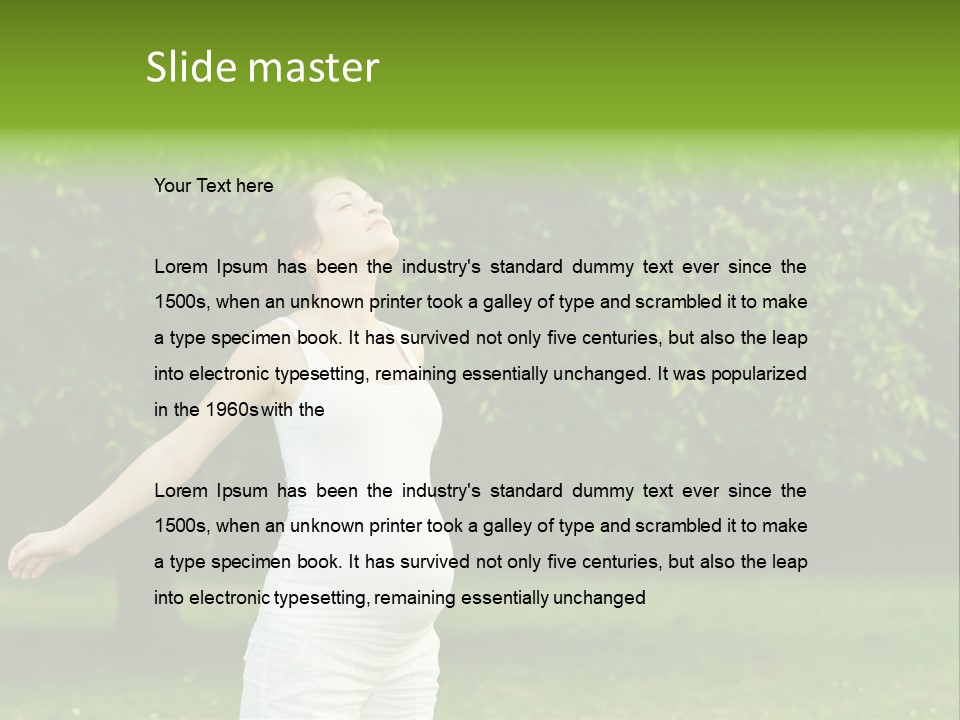 Woman Brunette Relaxing PowerPoint Template