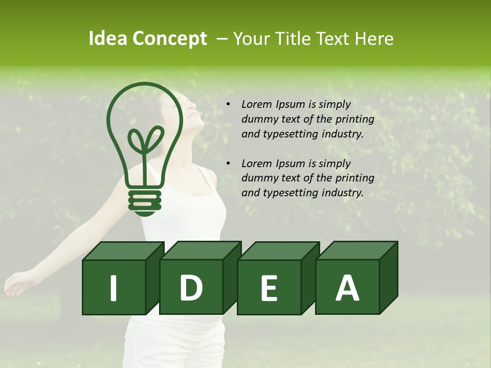 Woman Brunette Relaxing PowerPoint Template