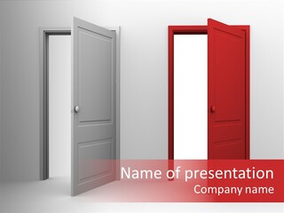 Abstract Doorway Design PowerPoint Template