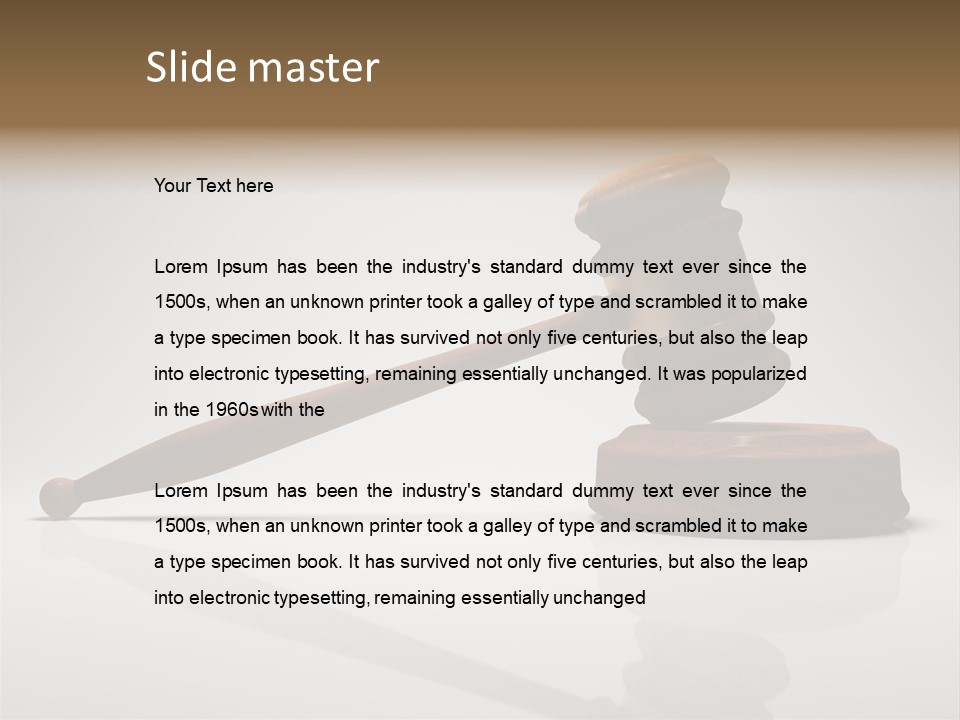 Concepts Gavel Juridical PowerPoint Template