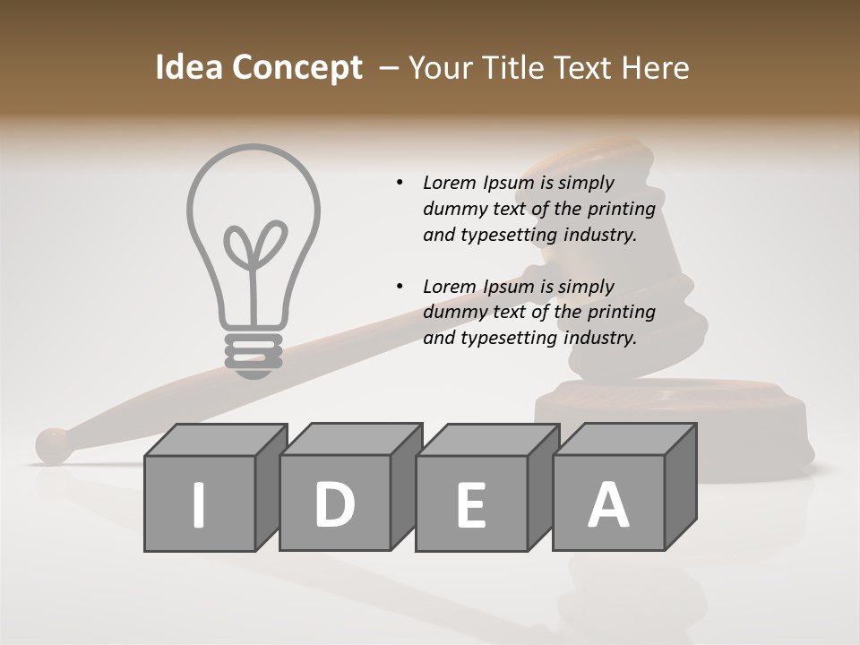 Concepts Gavel Juridical PowerPoint Template