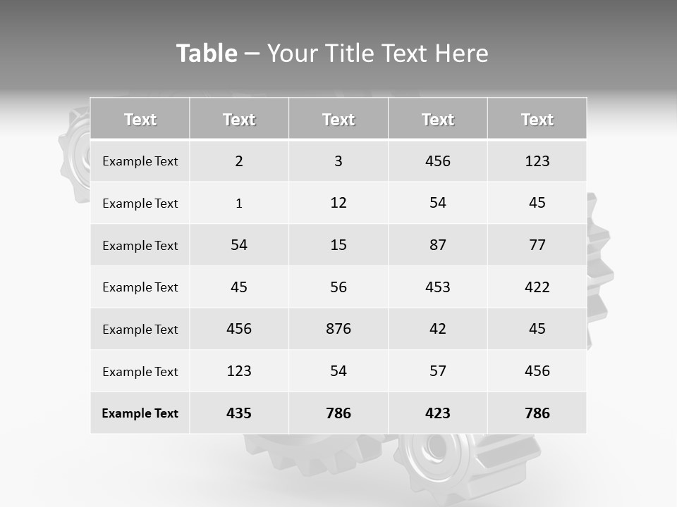 Part Cogwheel Toothed PowerPoint Template