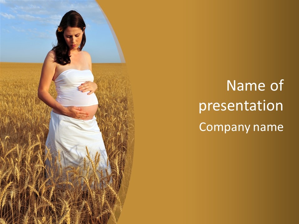 Health Female Belly PowerPoint Template