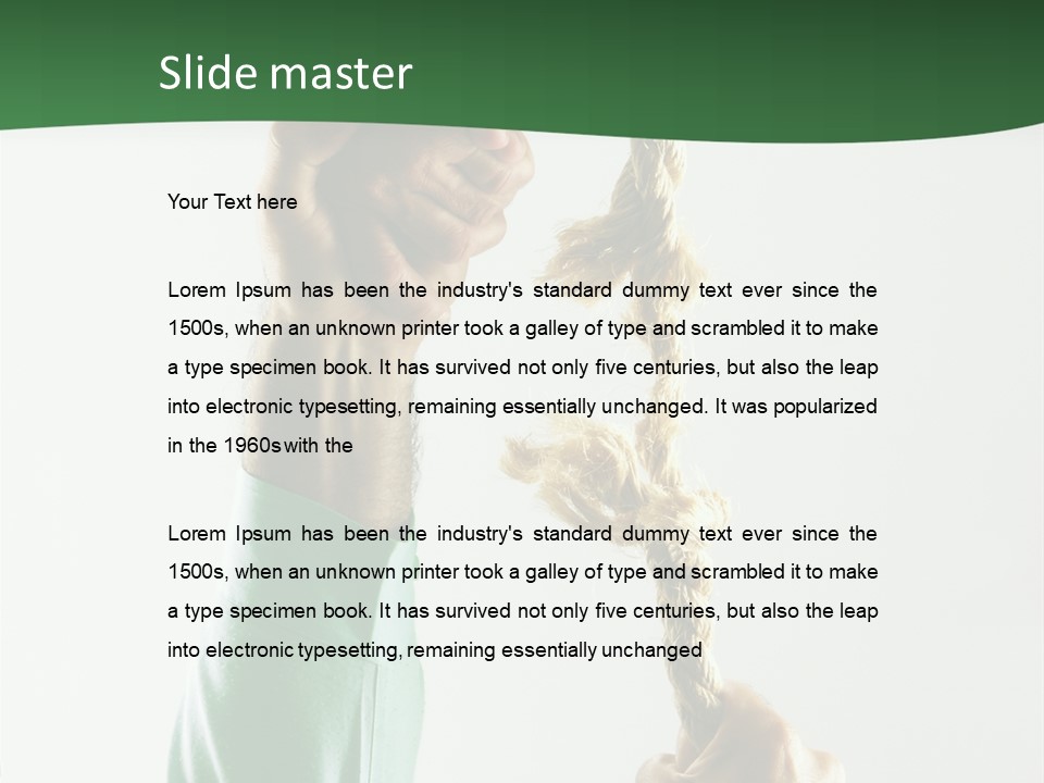 Risk Persistence Hand PowerPoint Template