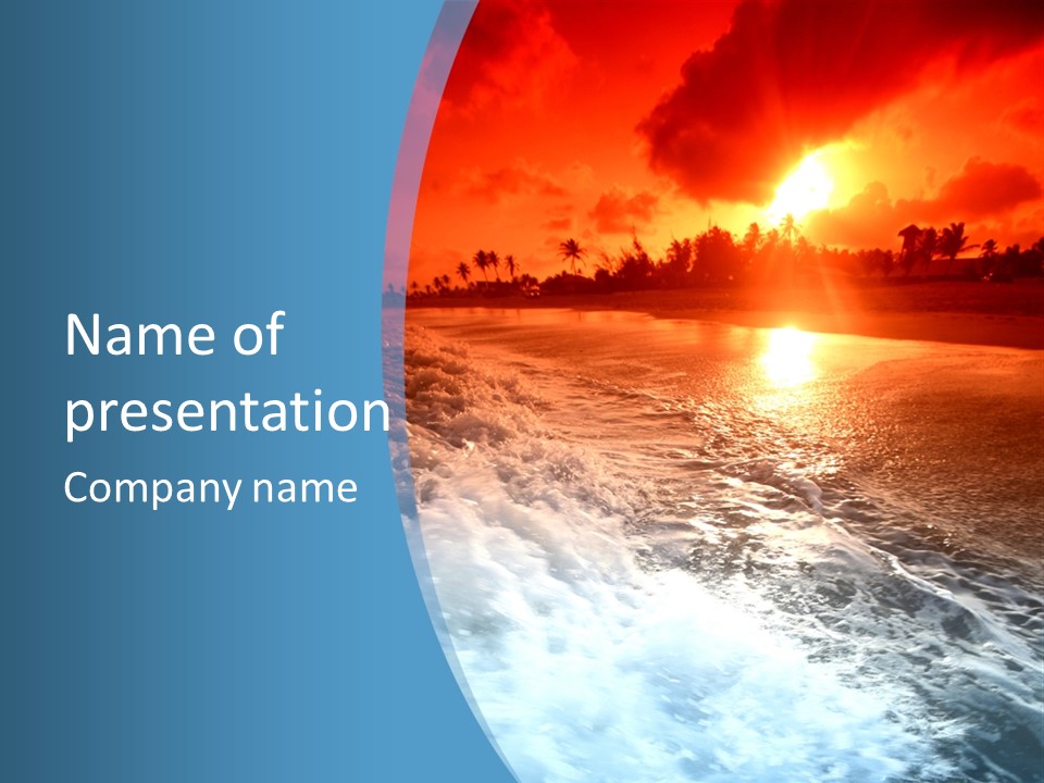 Gold Coastlines Beautiful PowerPoint Template