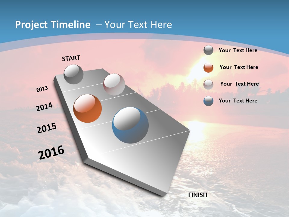 Gold Coastlines Beautiful PowerPoint Template