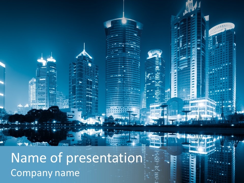 Commercial Waterfront Scenery PowerPoint Template