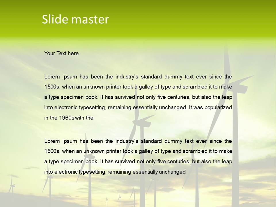 Turbine Landscape Alternative PowerPoint Template