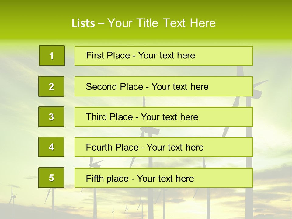 Turbine Landscape Alternative PowerPoint Template