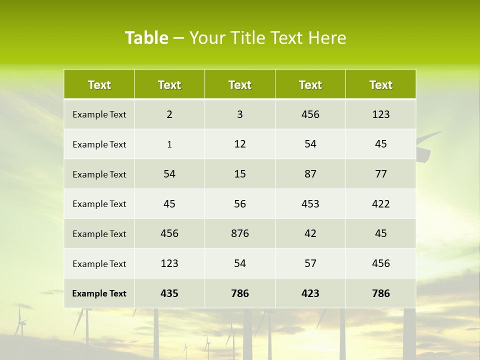 Turbine Landscape Alternative PowerPoint Template