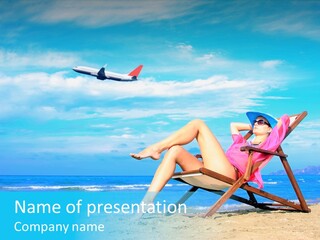 Sky Sea Woman PowerPoint Template