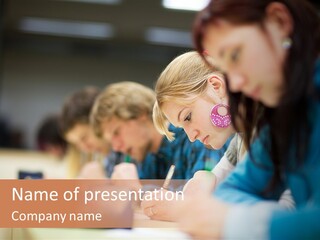 Female Person School PowerPoint Template