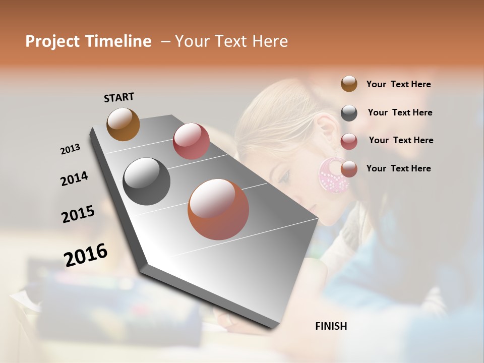 Female Person School PowerPoint Template