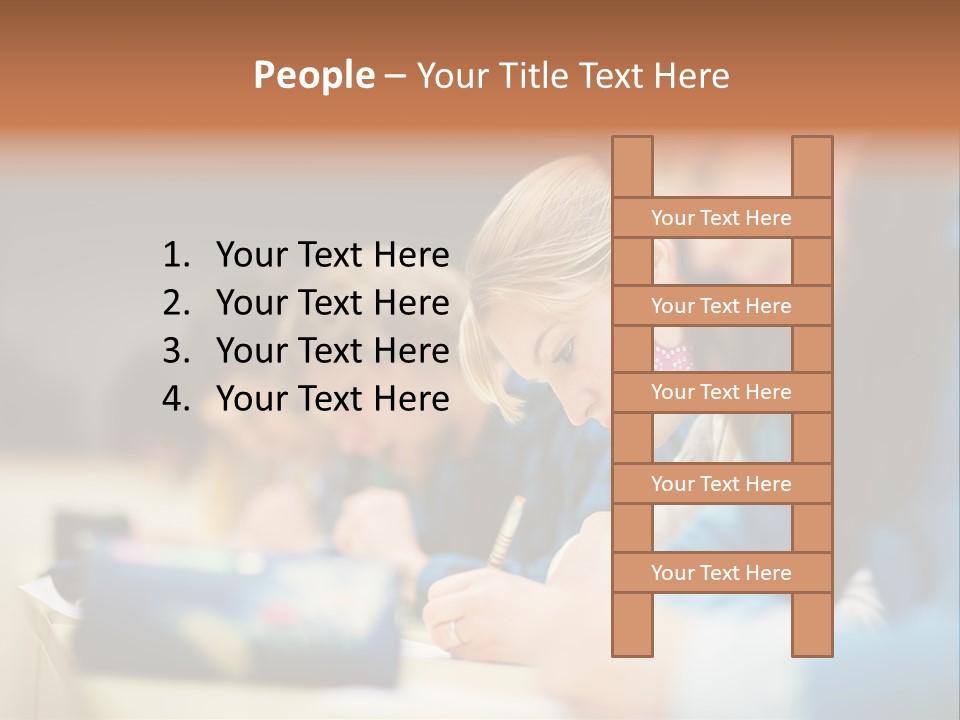 Female Person School PowerPoint Template