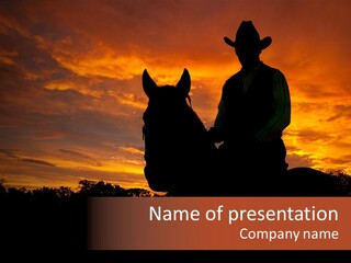 Cowboy Hat Countryside Color PowerPoint Template