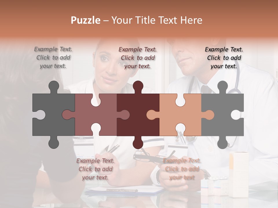 Discussing Hispanic Teamwork PowerPoint Template