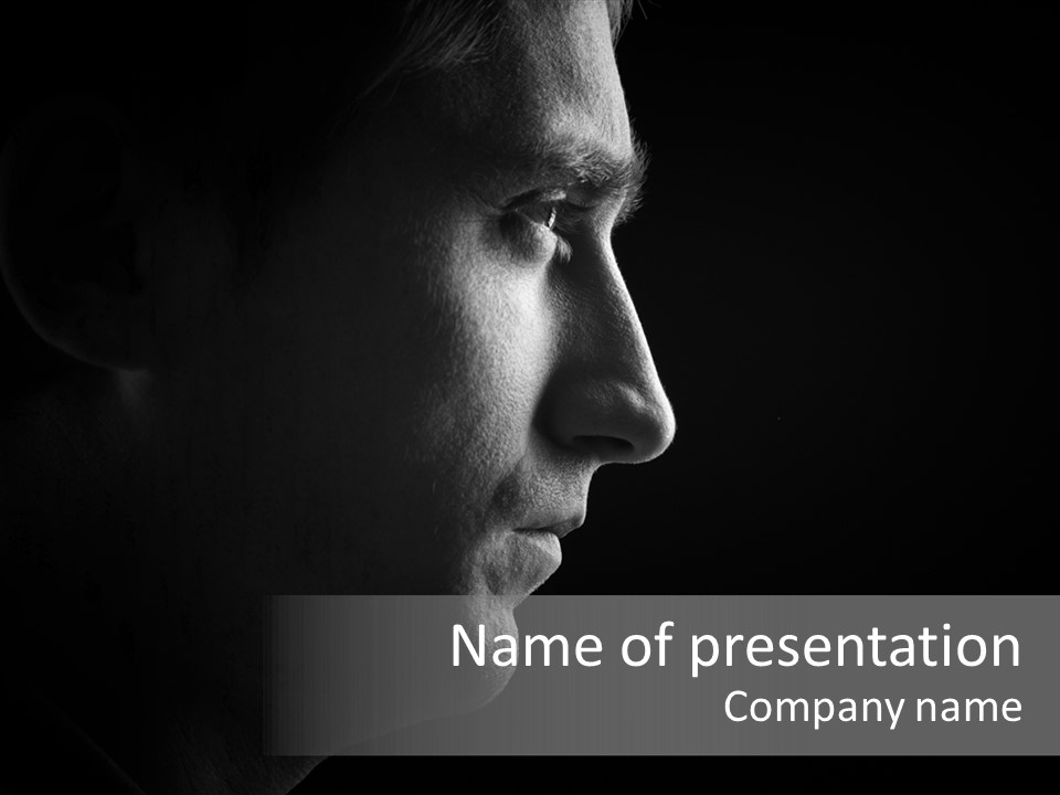 Romantic Black Pensive PowerPoint Template