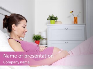 One Caucasian Cute PowerPoint Template