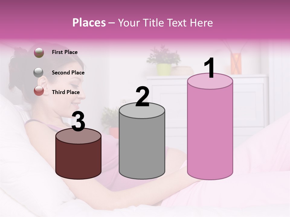 One Caucasian Cute PowerPoint Template