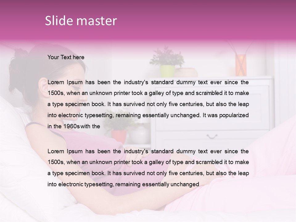 One Caucasian Cute PowerPoint Template