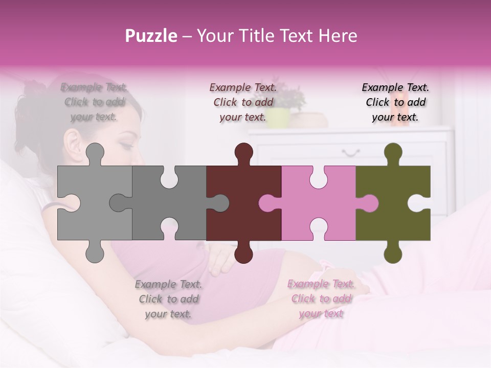 One Caucasian Cute PowerPoint Template
