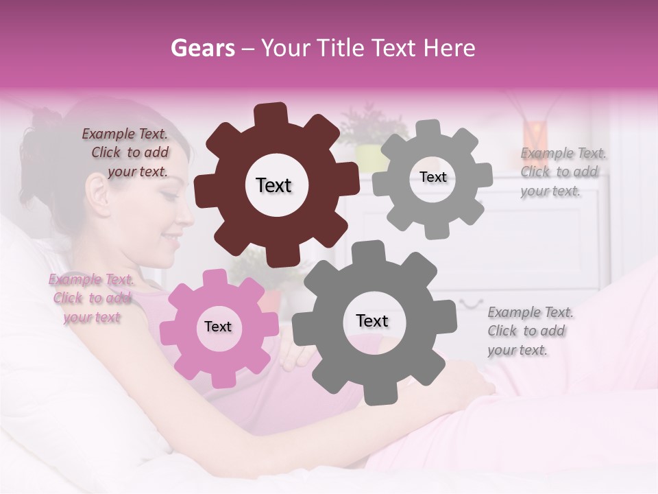 One Caucasian Cute PowerPoint Template